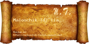 Maloschik Tália névjegykártya